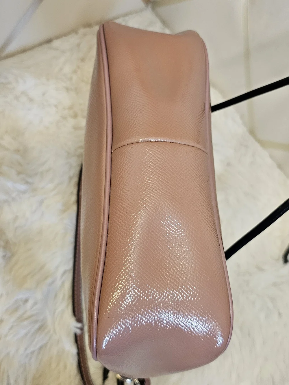 Coach Patent Leather Top Handle Pouch Crossbody Bag